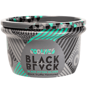 The Coolives black pitted olives black truffle flavor